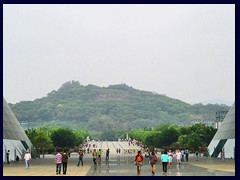 Looking towards the enormous Lianhuashan Park and the northern outskirts from Civic Center, Futian district.